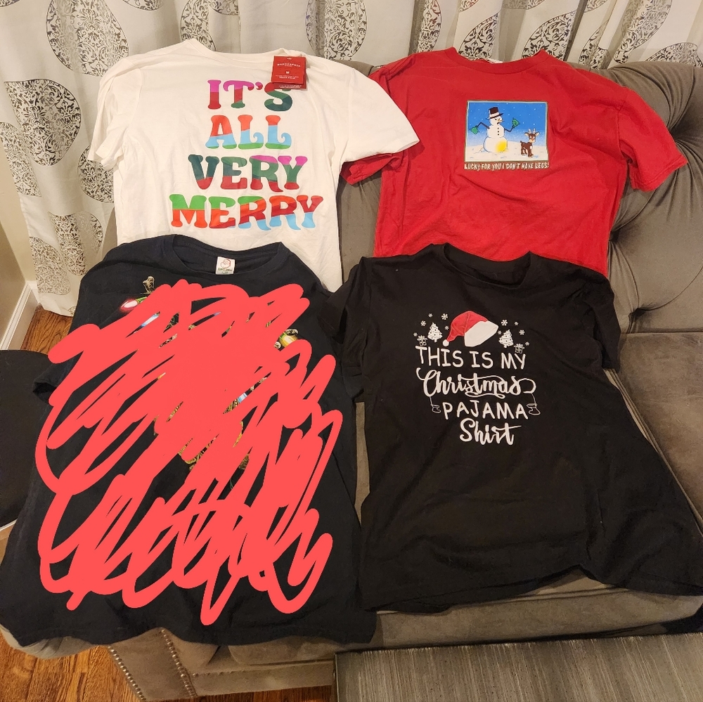 Men's Christmas Holiday Shirt Lot of 3